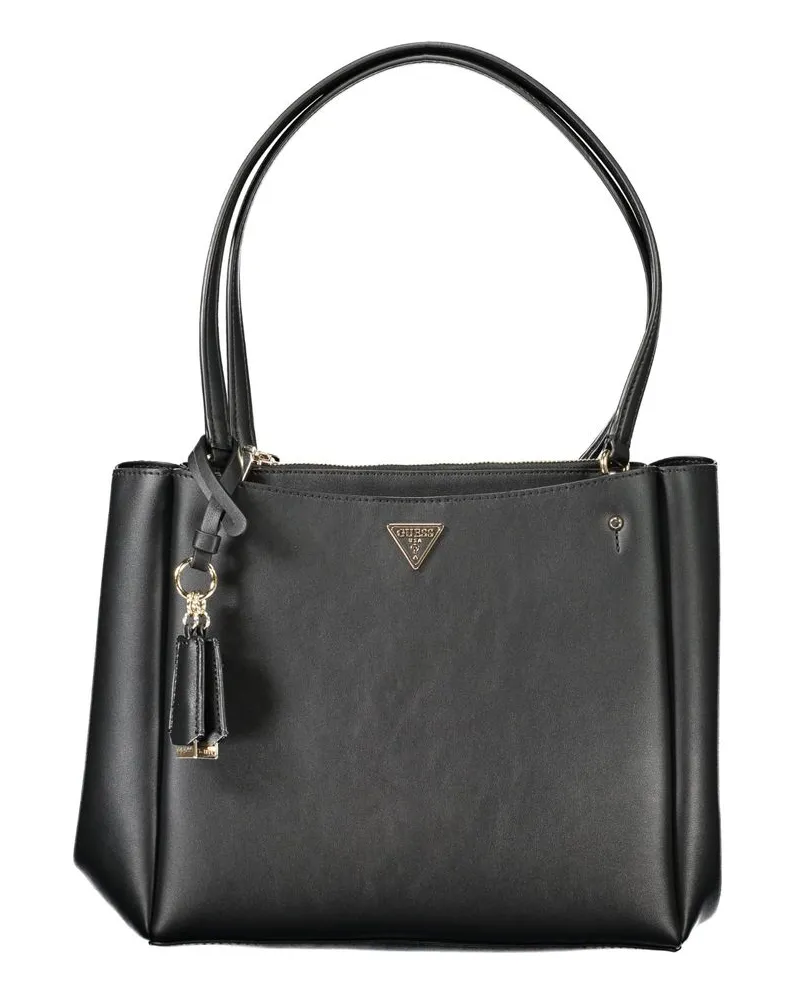 Guess Schwarze Polyethylen-Handtasche Schwarz