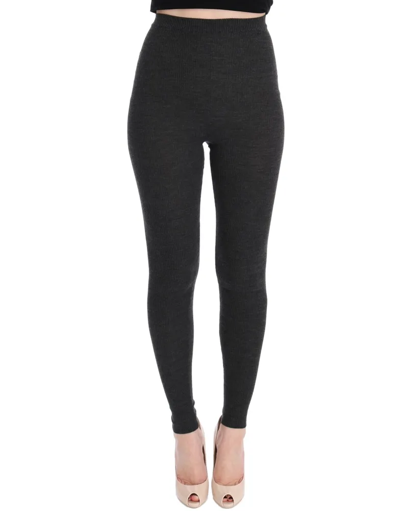 Dolce & Gabbana Rippenstrick-Leggings Grau