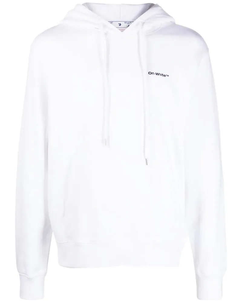 OFF-WHITE Diag Wave Outline Weißer Kapuzenpullover Weiß
