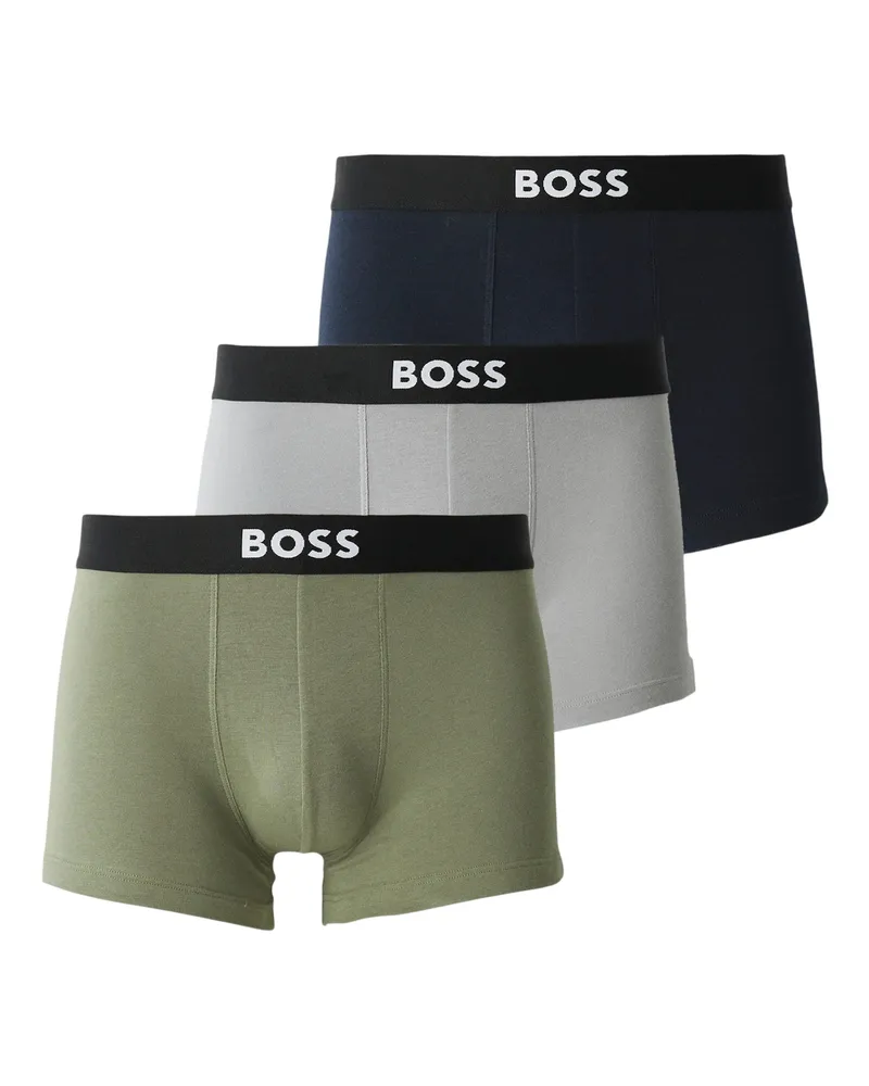 HUGO BOSS Retropants für Herren (3er-Pack) (Olivgrün/Grau/Marine Mehrfarbig