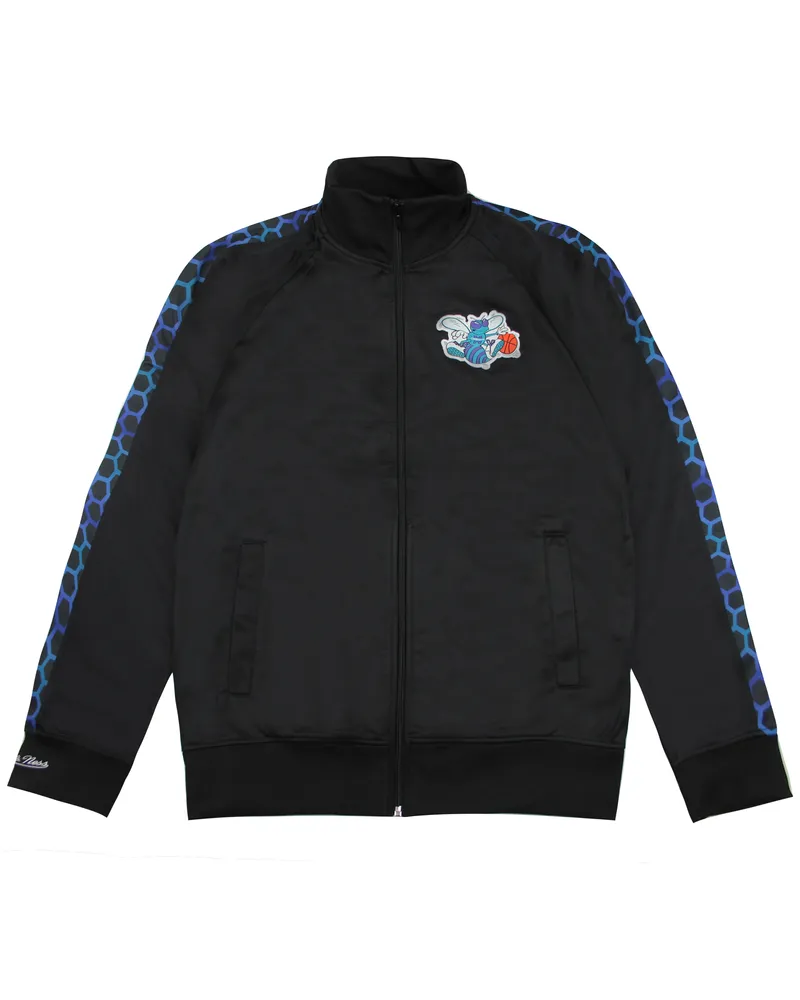 Mitchell & Ness Charlotte Hornets Claped Mens Track Jacke Schwarz