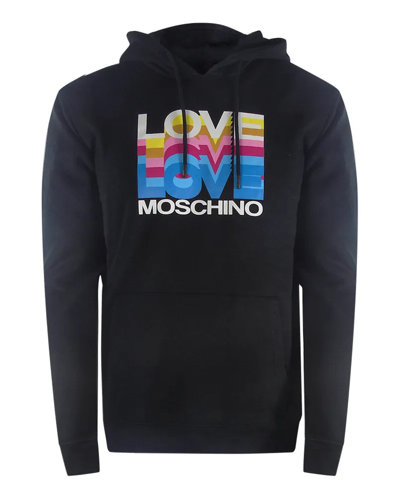Moschino Hoodie mit Multi-Logo - Schwarz Schwarz