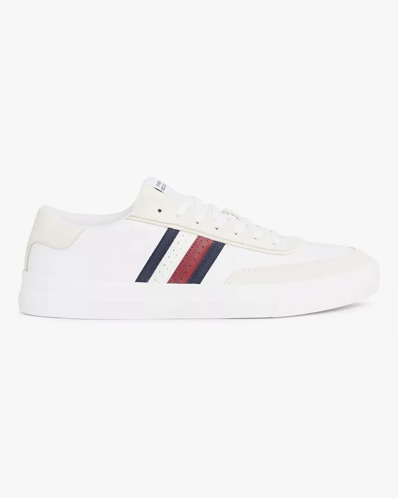 Tommy Hilfiger CUPSET RWB LEDER Herren Sneaker Weiß Weiß