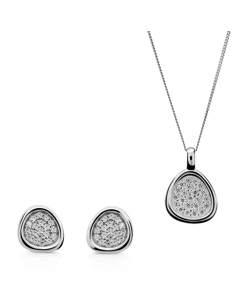 Orphelia Layla' Damen 925 Sterling Silber Set: Kette-Anhänger + Ohrringe - Silber SET-7489 Silber