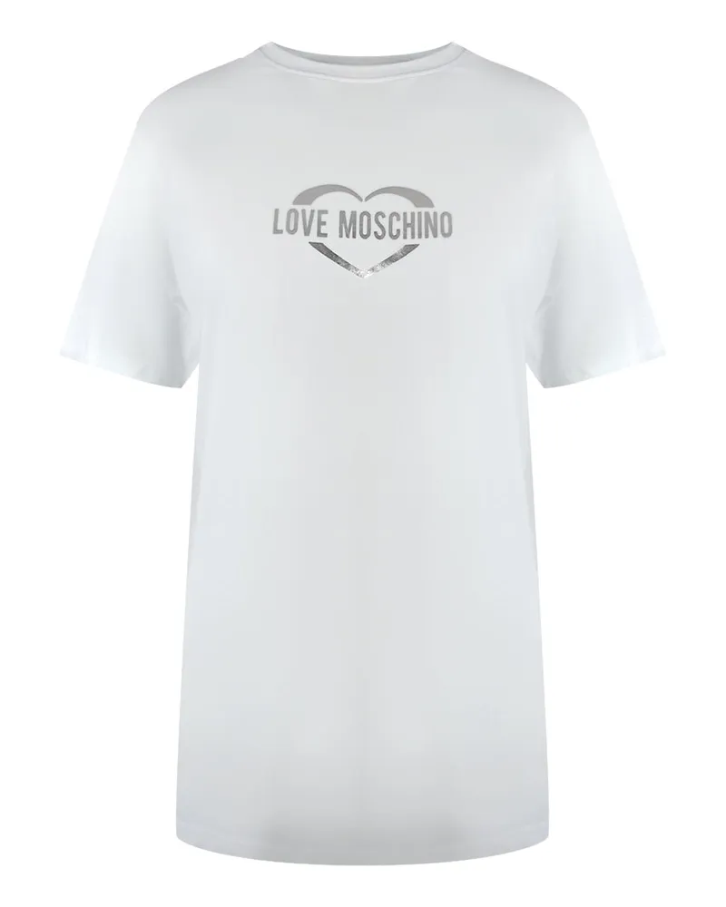 Moschino T-shirt Mit Glänzendem Herzlogo (weiß Weiß