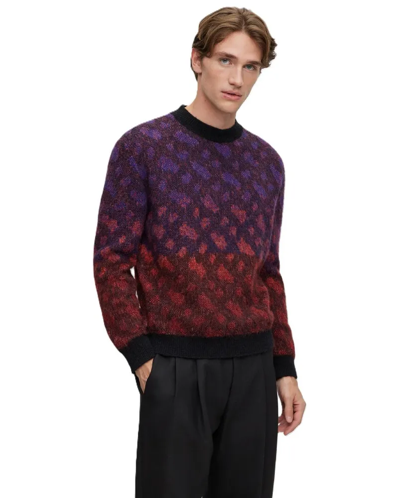 HUGO BOSS Pullover für Herren, Regulär (Schwarz Mischung Schwarz