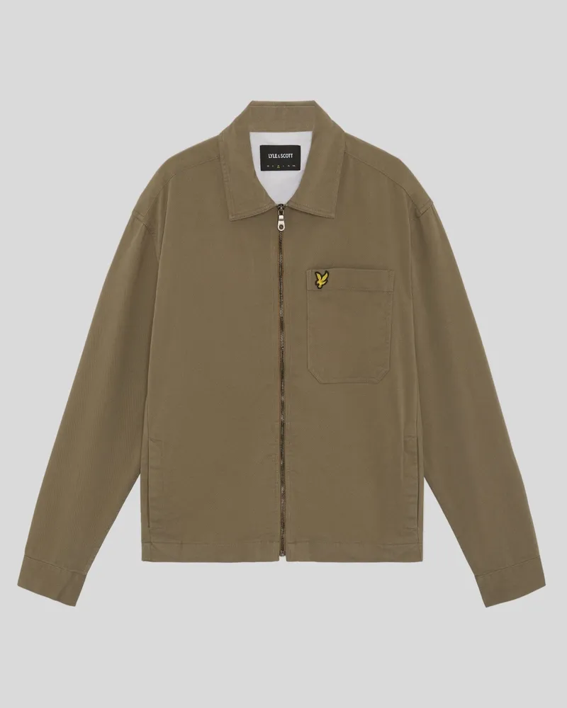 Lyle & Scott leichtes Overshirt mit Enzym-Waschung - Grün Grün