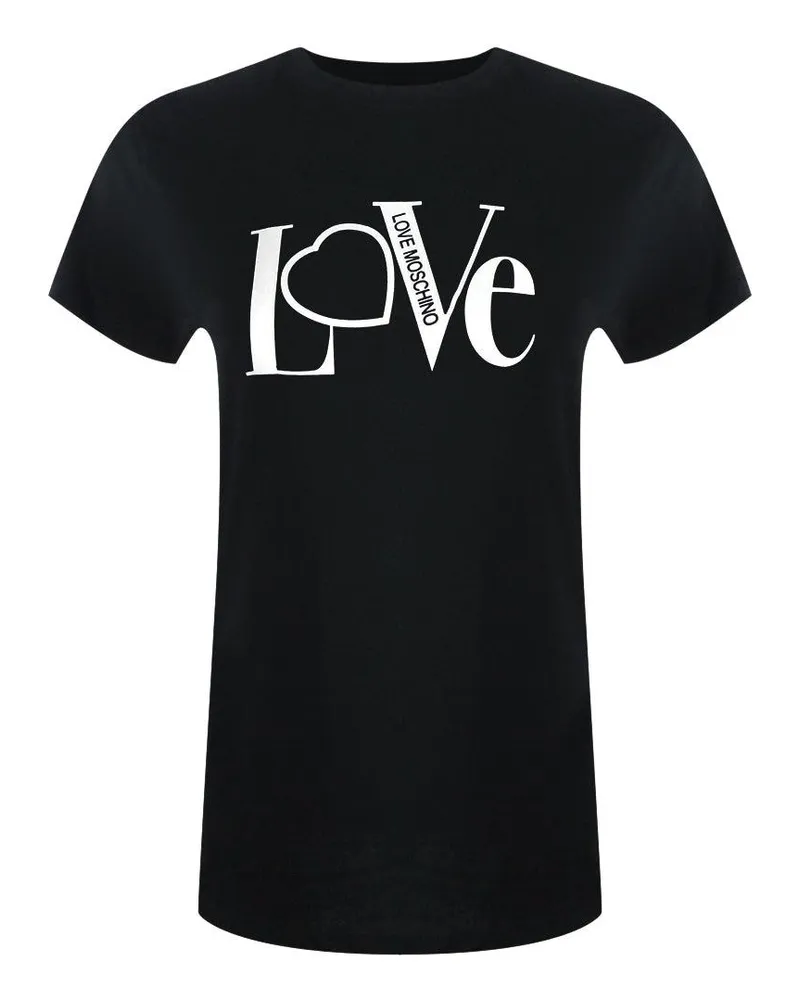 Moschino T-Shirt für Damen, Baumwolle (Schwarz Schwarz