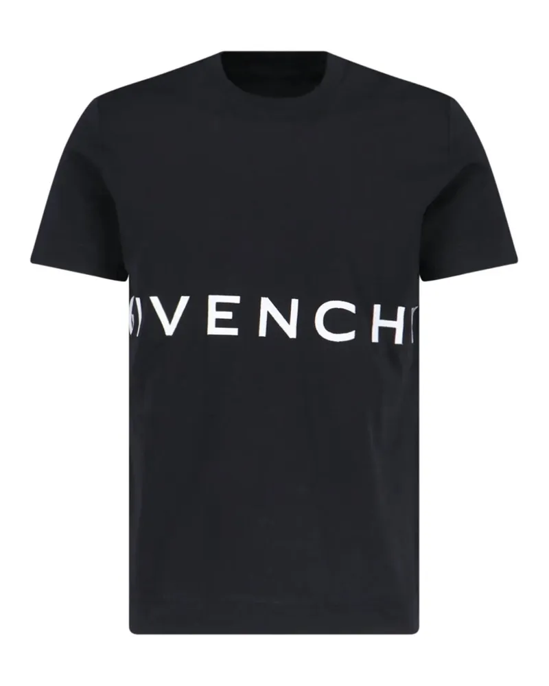Givenchy ubergroses schwarzes T-Shirt mit aufgesticktem -Logo Schwarz