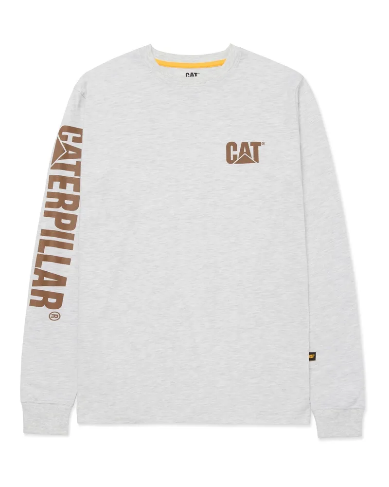 Caterpillar Footwear Trademark-Banner-Langarmshirt aus Baumwolle - Creme Creme