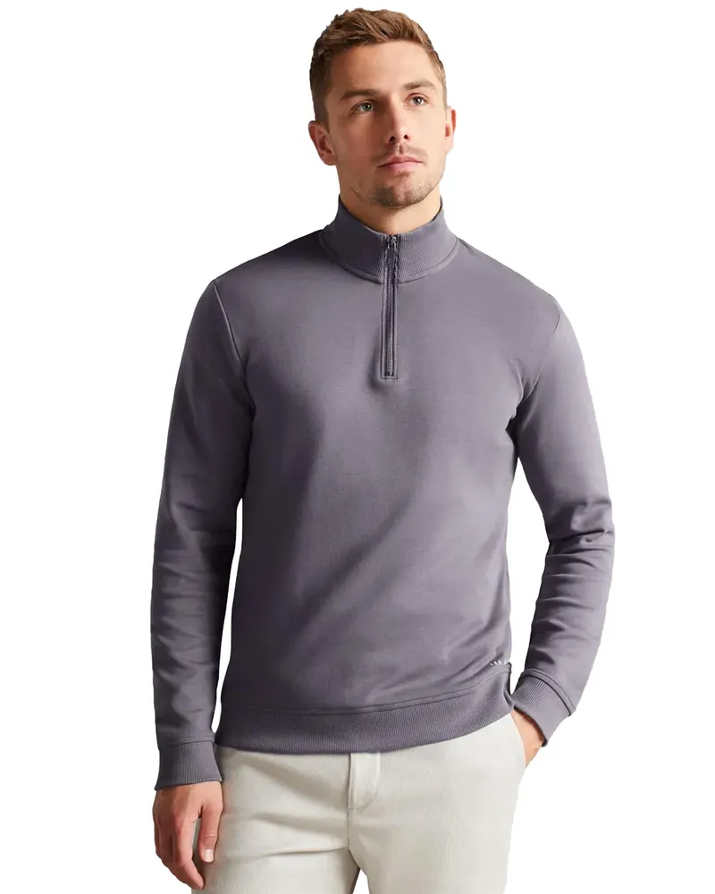Ted Baker Mens Half Zip Trichter Hals Schweiß - Antram Anthrazit