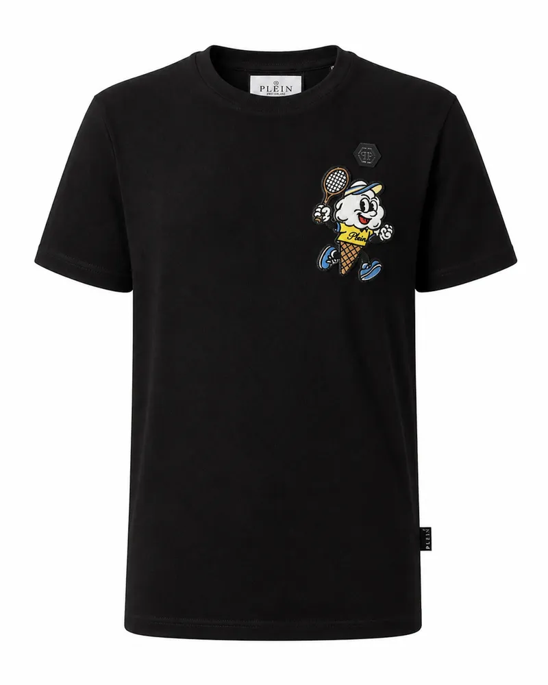 Philipp Plein Round Neck T-Shirt Gelato Monsters Schwarz