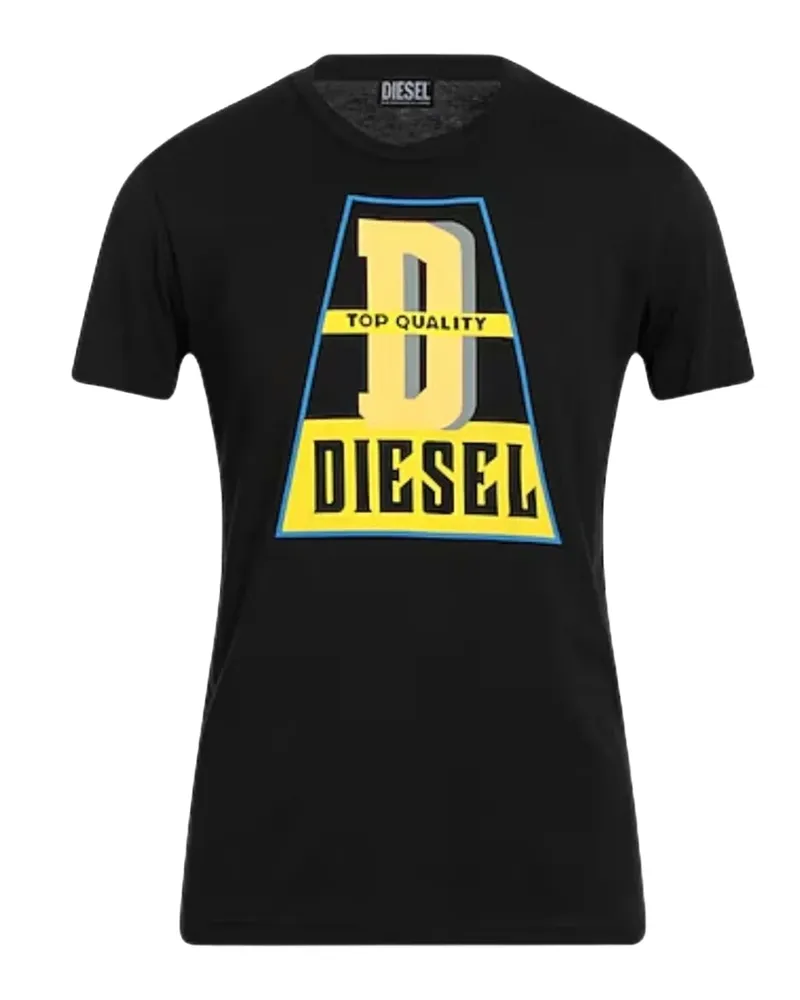 Diesel Hochwertiges schwarzes T-Shirt mit Logo von Schwarz