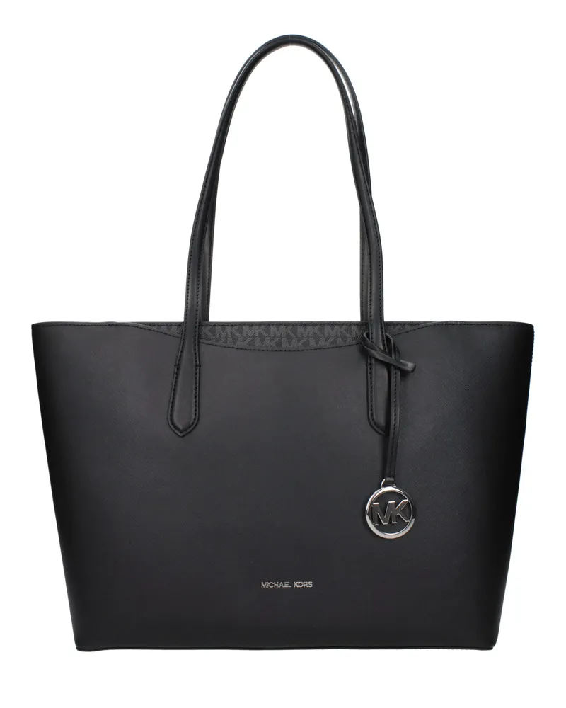 Michael Kors Schwarze Stoff Schultertasche Schwarz