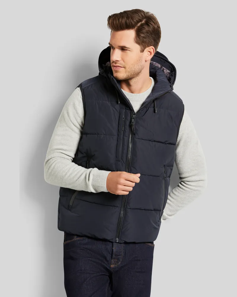 Bugatti Weste mit abnehmbarer Kapuze, Herren - Marineblau Marineblau