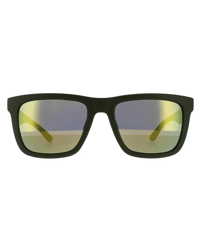 Lacoste Rectangle Mens Matte Green Green Mirror Sonnenbrillen Grün