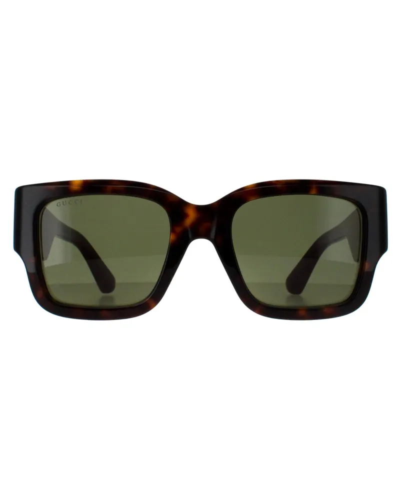 Gucci Square Womens Havanna mit Grün und Rot Grün GG1663S Braun
