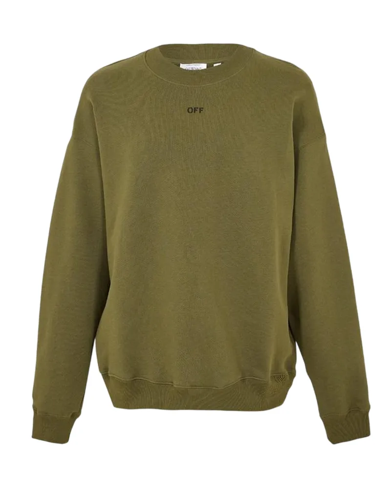 OFF-WHITE Off White - Sweatshirt für Herren, Rundhalsausschnitt, Langärmlig (Moosgrün/Schwarz Khaki