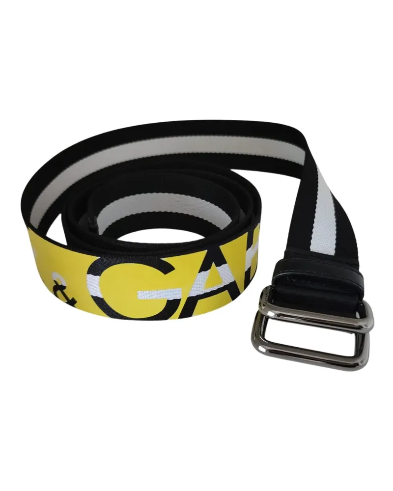 Dolce & Gabbana Logo-Print Schnallen-Gürtel Gelb