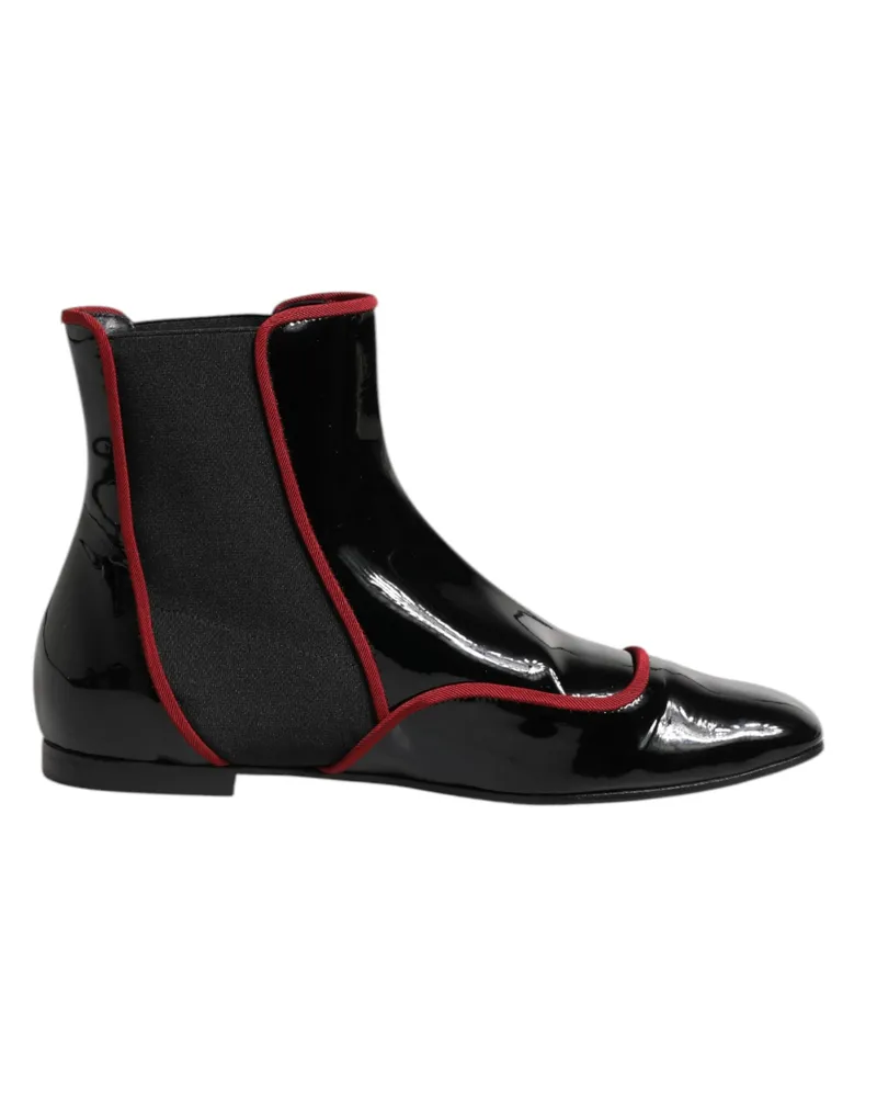 Dolce & Gabbana Schwarze Jackie Knopf Chelsea Boots Schuhe Schwarz