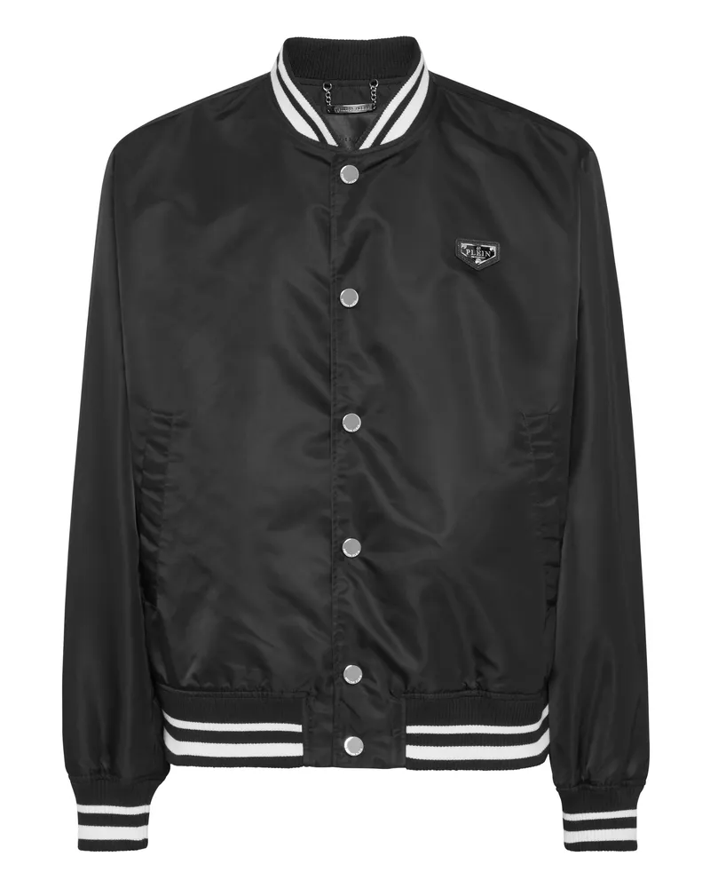 Philipp Plein Nylon-Baseballjacke - Schwarz Schwarz