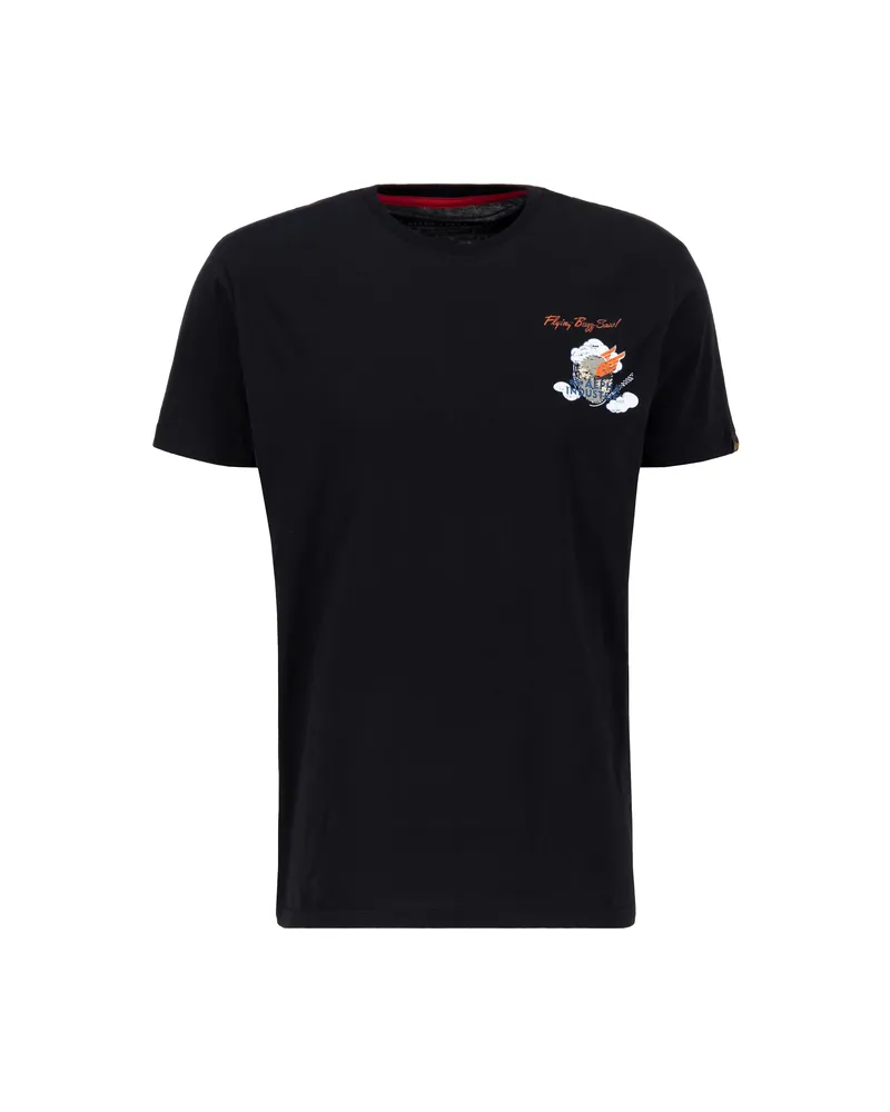 Alpha Industries T-Shirt mit kleinem Flying-Buzz-Logo - Schwarz Schwarz