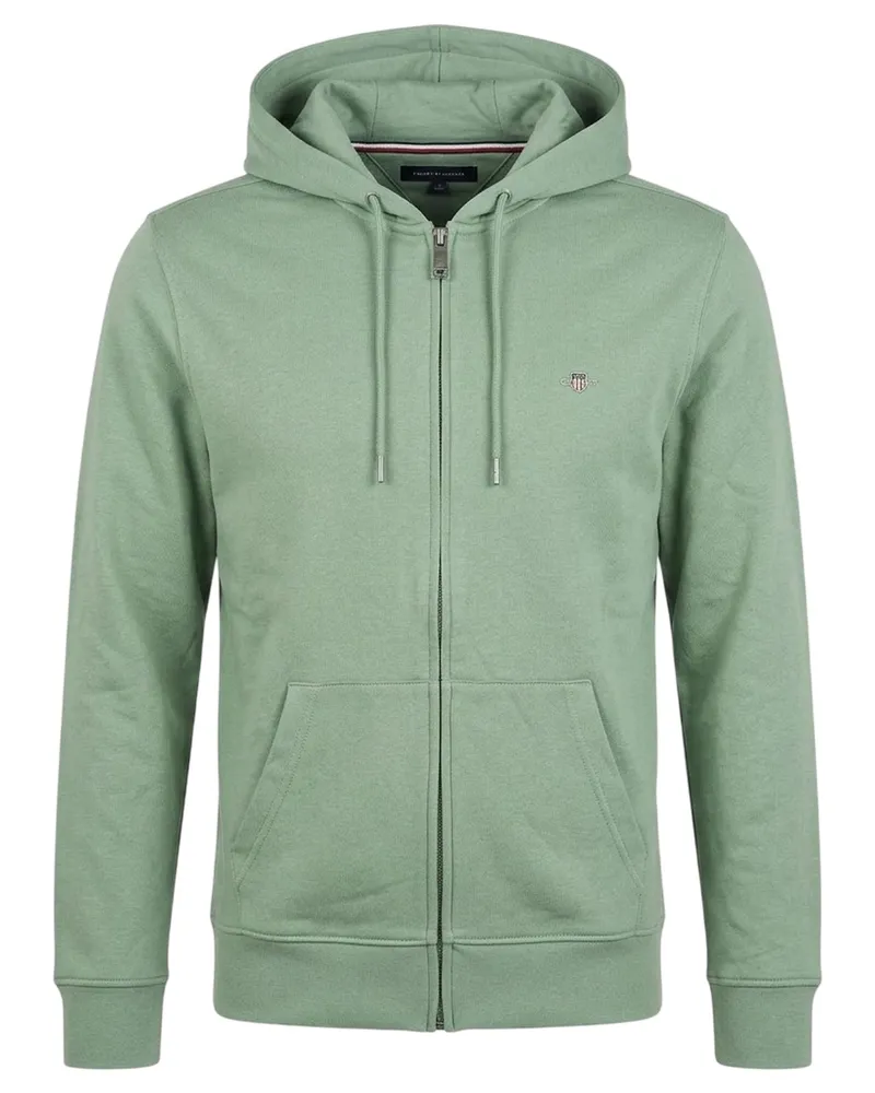 Gant Hoodie mit durchgehendem Reißverschluss für Herren, Baumwolle (Grün Grün