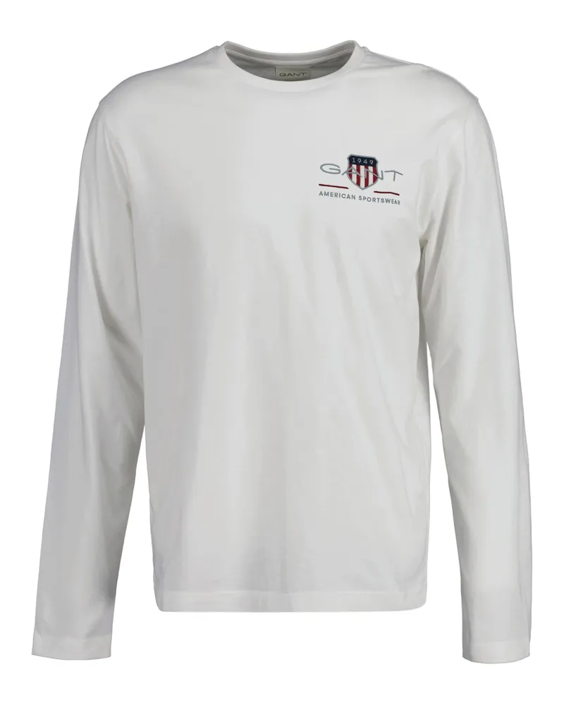 Gant Regular Medium Archive Shield Longsleeve Weiß