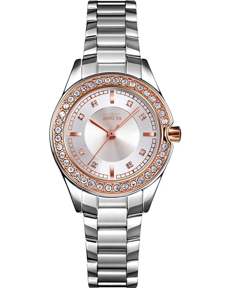 Invicta Angel 70275 Damenuhr - Quarzwerk - Metall mit silbernem Zifferblatt - 30 mm Silber