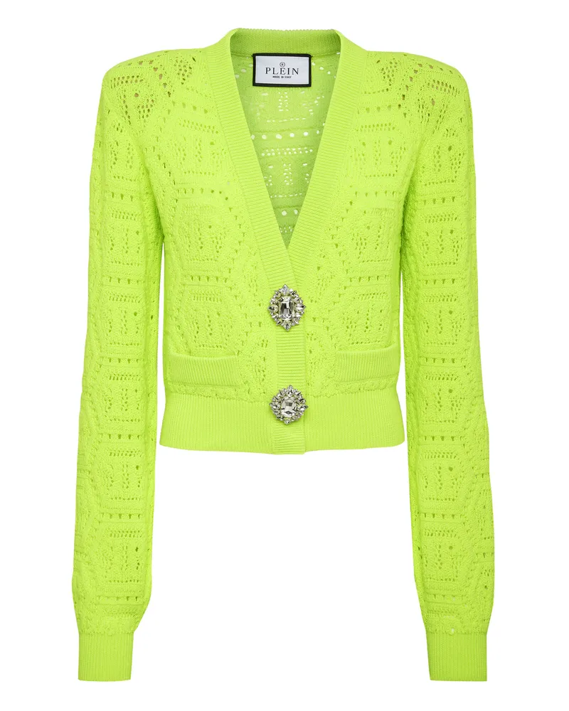 Philipp Plein Strickjacke Monogram Gelb
