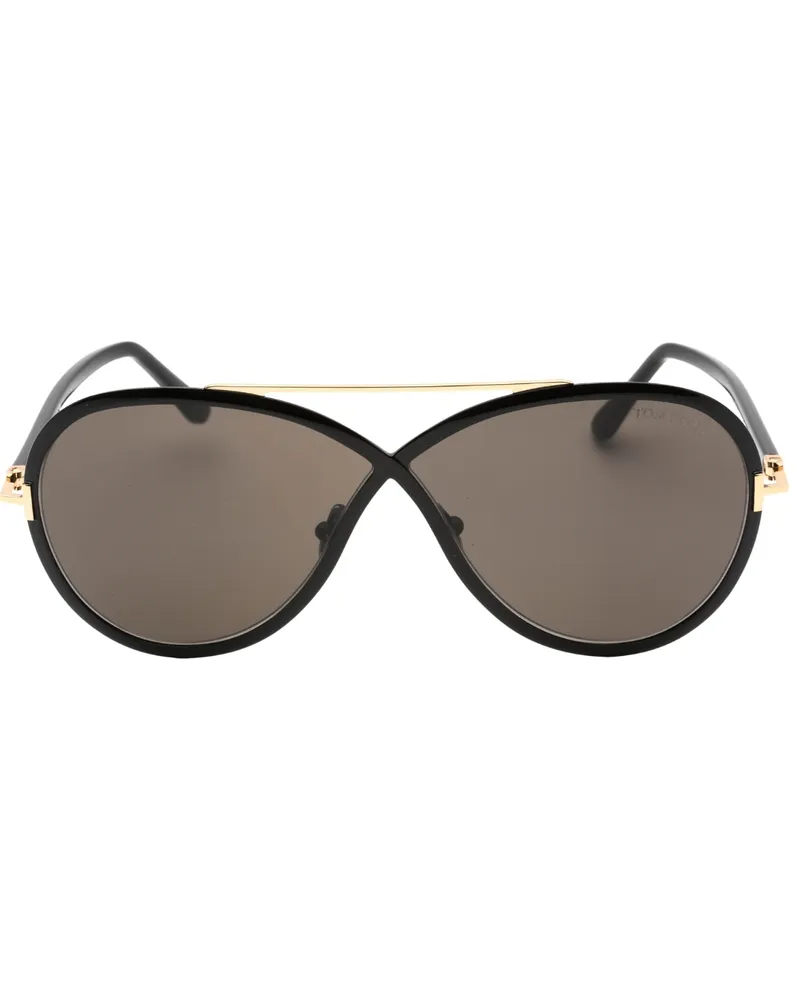 Tom Ford Rickie FT1007 01A Schwarze Sonnenbrille Schwarz