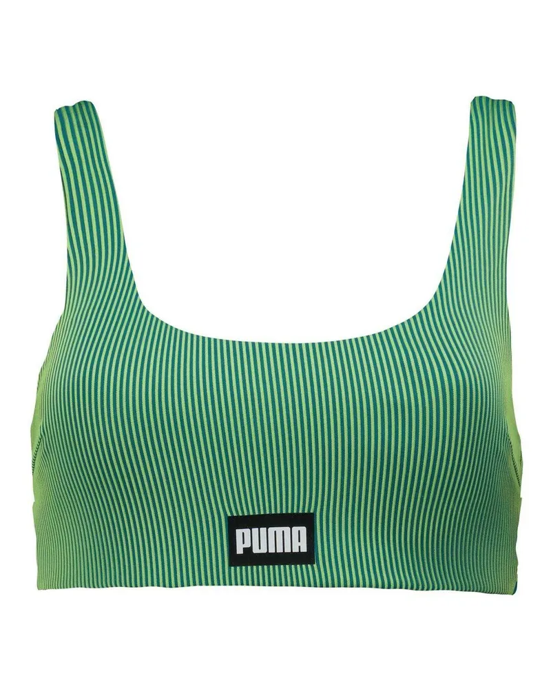 Puma Bikini Oberteil für Damen, Runder Auschnitt (Grün Grün