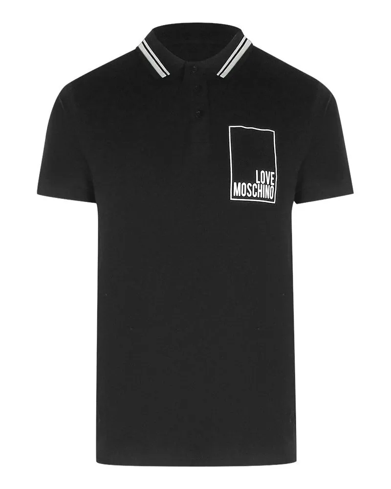 Moschino Poloshirt für Herren, Baumwolle (Schwarz Schwarz