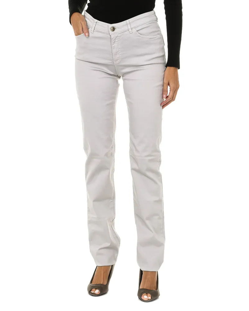 Armani Jeans Reguläre Passform Stretchstoff lange Hose 6Y5J18-5N0RZ Damen Grau