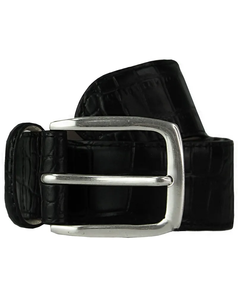 Hackett London Herren Schwarzer Ledergürtel Schwarz