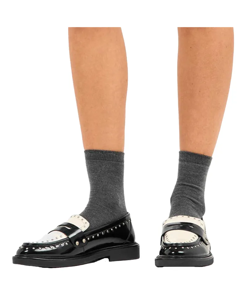 Steve Madden Mit Stollen Penny-Schlupfschuhe für Damen, Blockabsatz ("Coco"/Schwarz Schwarz