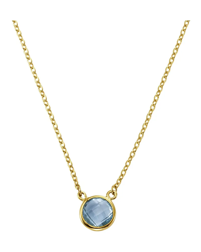 Celesta Gold Halskette 375/- Gelbgold Blautopas (beh Gold