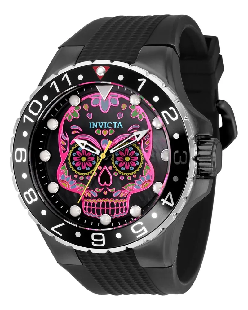 Invicta Aviator 36854 Herrenuhr, Quarzwerk, Edelstahl, 50 mm - Schwarz Schwarz