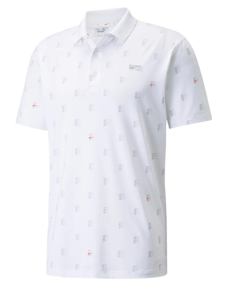 Puma Mattr Kurzärmel weiße Herren bewegte Day Golf Polo -Hemd 599433 03 Weiß