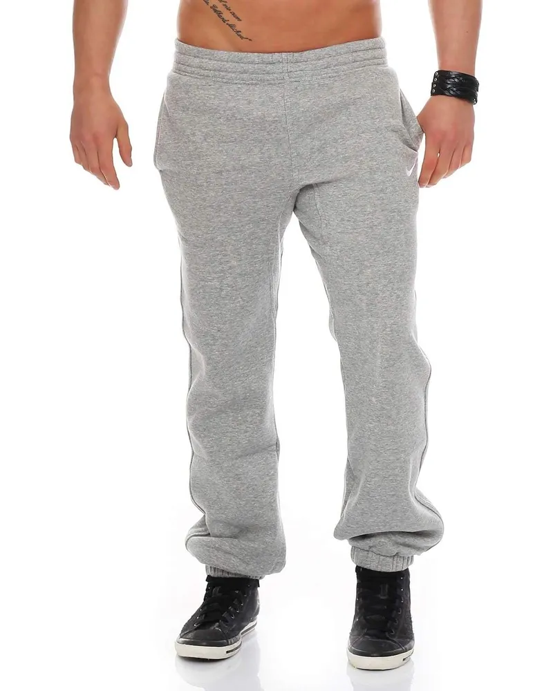 Nike Herren Club Swoosh Cuff Jogginghose in Grau Grau