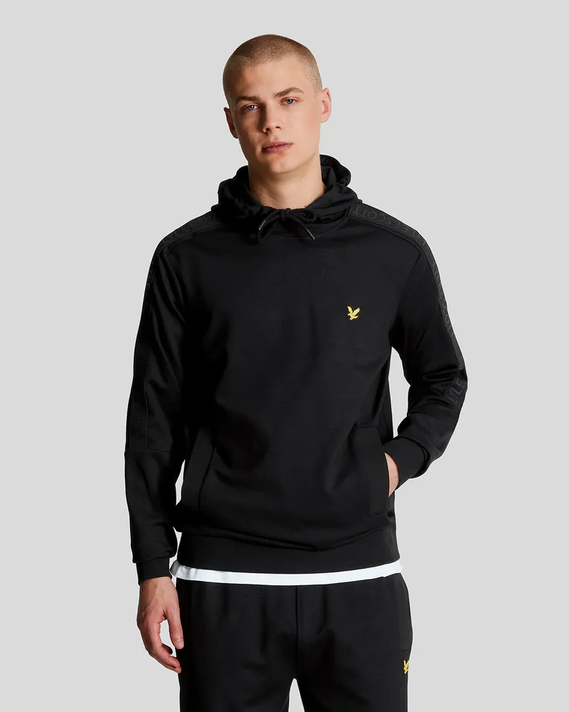 Lyle & Scott Herren Sporttaschen Hoodie mit Markenlogo in Jet Black Schwarz