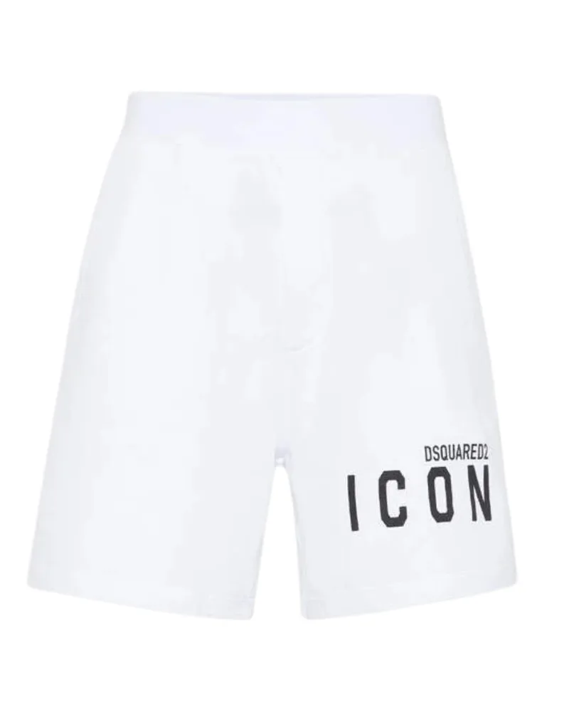 Dsquared2 Icon Logo Relaxed Shorts - Weiß Weiß