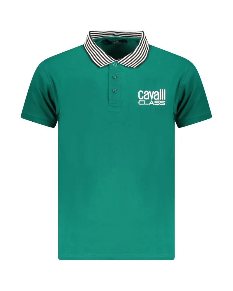 Roberto Cavalli Grünes Baumwoll-Herren Poloshirt Petrol