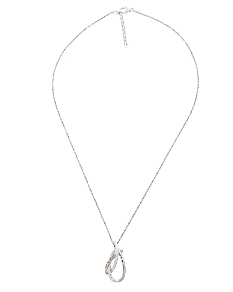 Orphelia Alverta' Damen-Kette mit Anhänger aus 925er Sterlingsilber, Silber/Rosé, ZH-7232 Silber