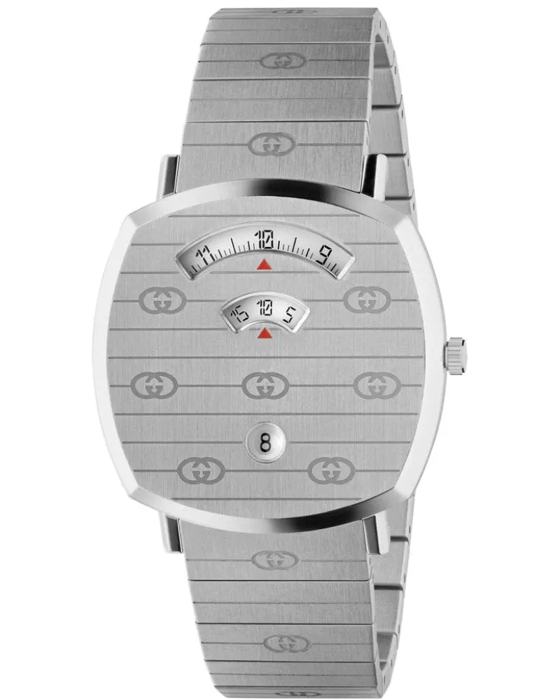 Gucci YA157410 Grip Unisex-Quarzuhr, Edelstahlgehäuse - Silber Silber