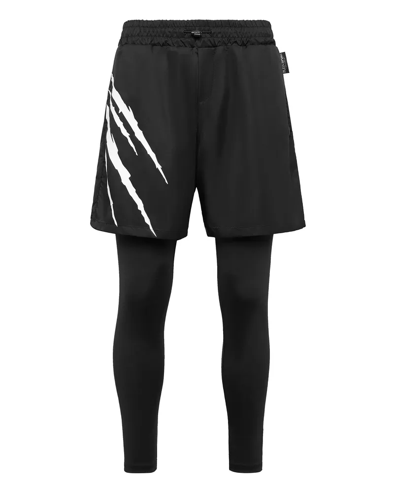 Philipp Plein 2-in-1 Laufhose Scratch - Schwarz Schwarz