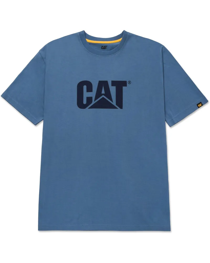Caterpillar Footwear Markenzeichen Logo Baumwoll Kurzarm T-Shirts für Herren in Blau Blau