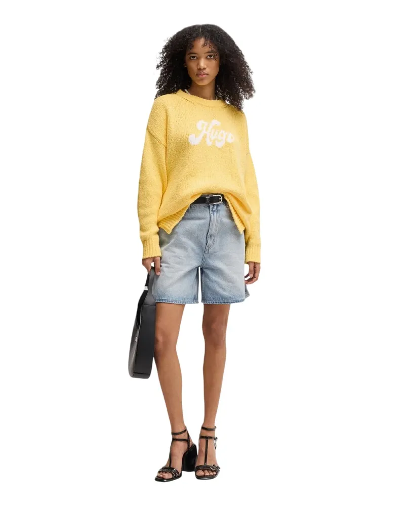 HUGO BOSS Sareedi" Sweatshirt für Damen, Übergroß (Gelb Gelb
