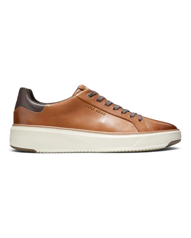 COLE HAAN Herren GrandPro Luxe Mile Trainer beige Lederschuhe – C34229 Cognac