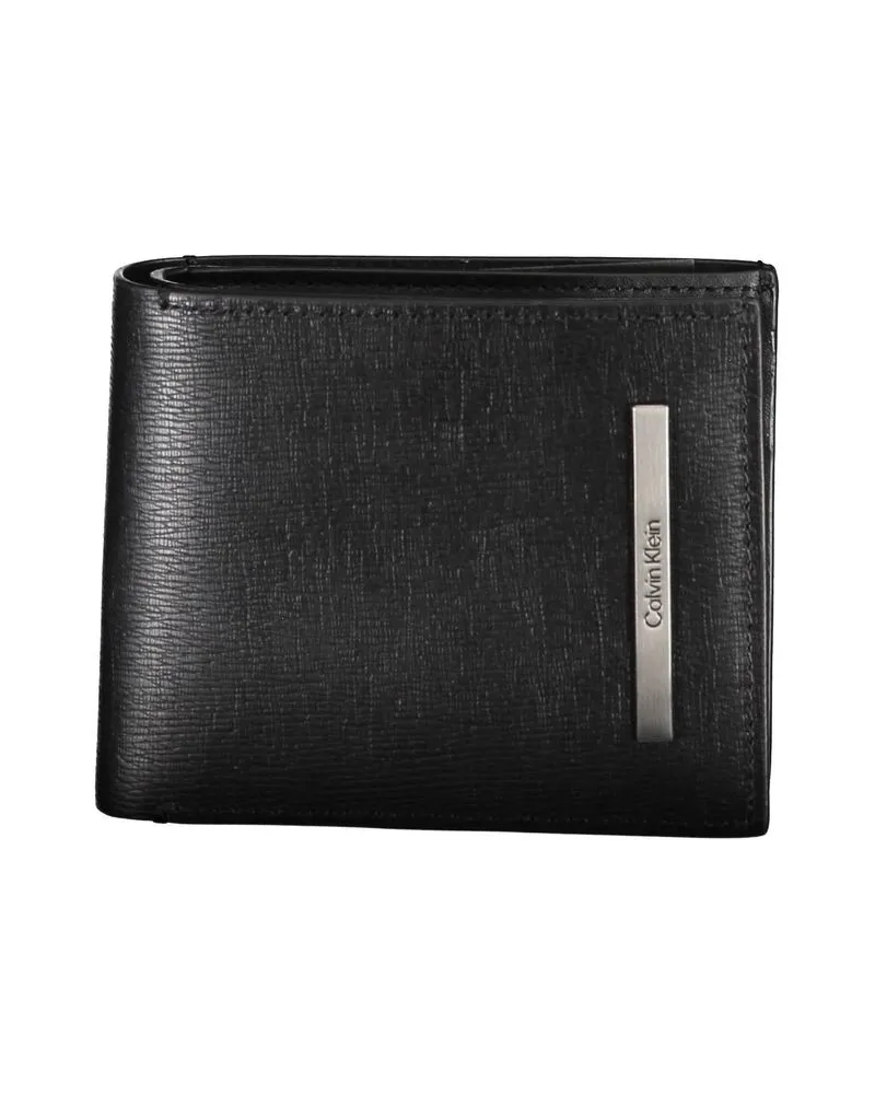 Calvin Klein Bifold Geldbörse aus Leder Schwarz
